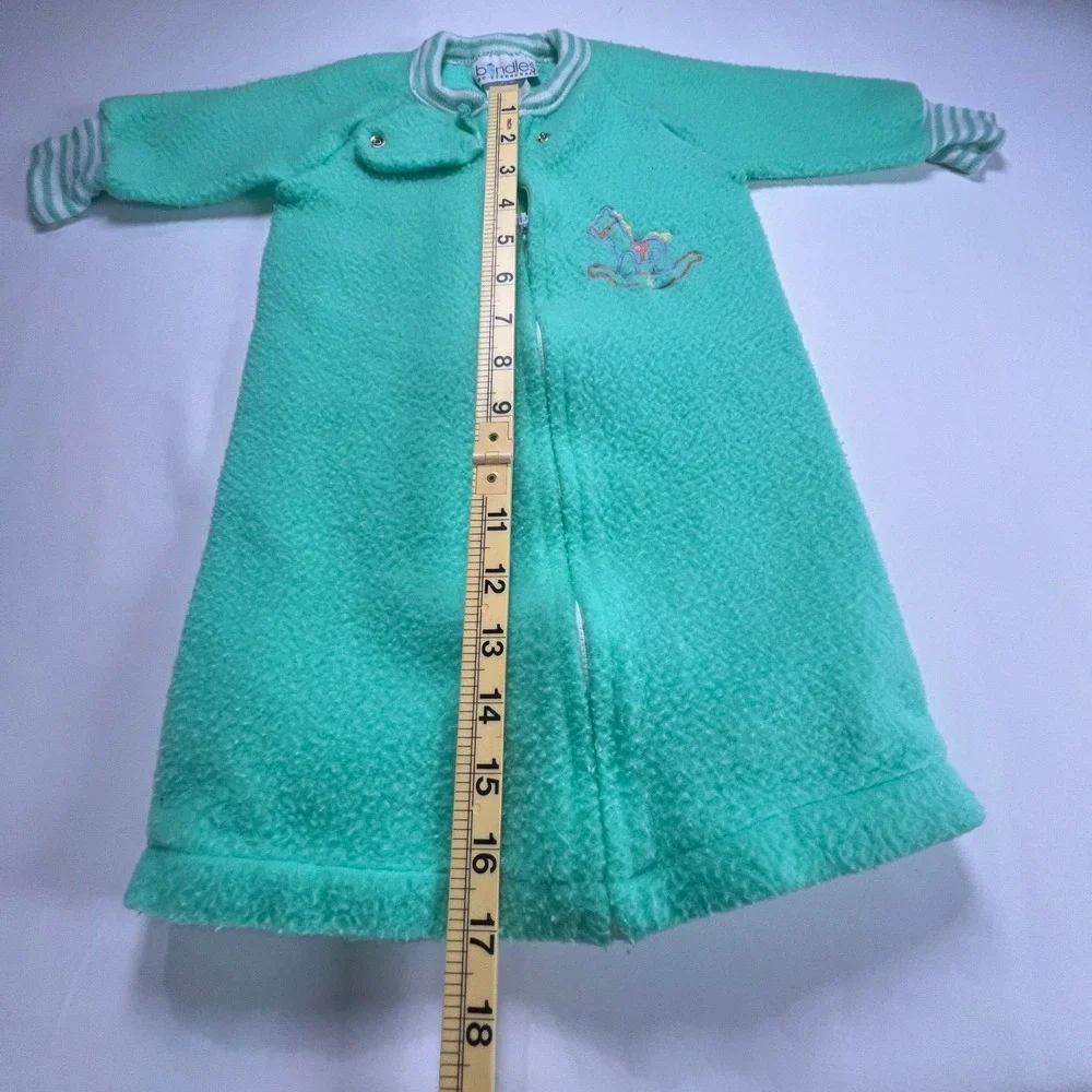 Vintage Bundles by Sterncraft Newborn Sleep Sack Mint Green Fleece Rocking Horse